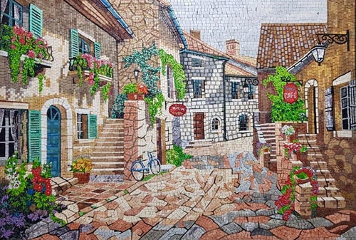 European Village Cafe Street Mosaic Art