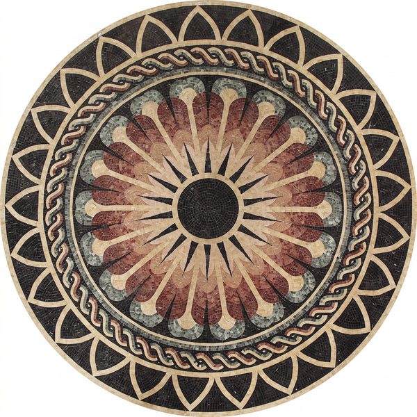 Rose Window Rosette Medallion Marble Mosaic Art