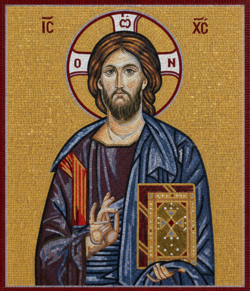 Christ Pantocrator Icon Mosaic Art