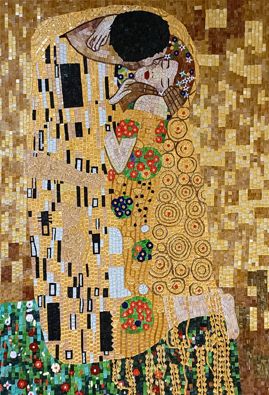 Glass Mosaic Art - The Kiss by Gustav Klimt
