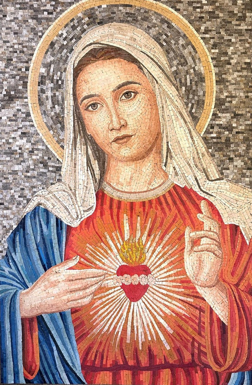 Immaculate Heart of Mary Icon Mosaic Art