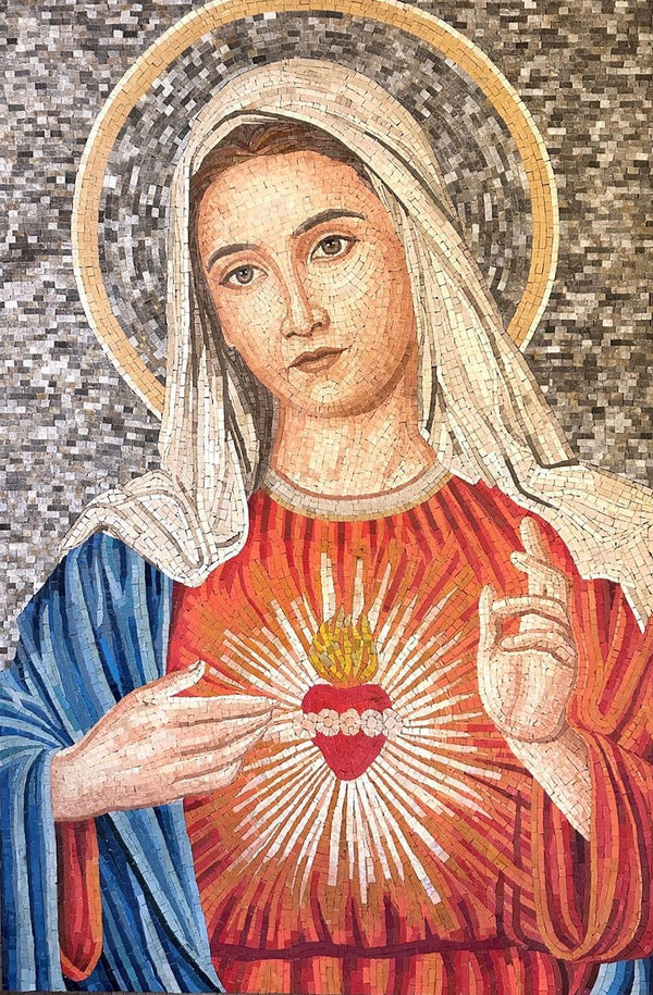 Immaculate Heart of Mary Icon Mosaic Art