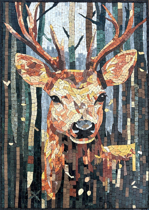 Deer in the Forest Mosaic Art