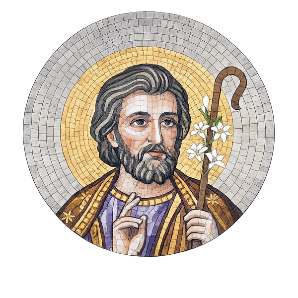 Saint Joseph with Lily Staff Mosaic Icon
