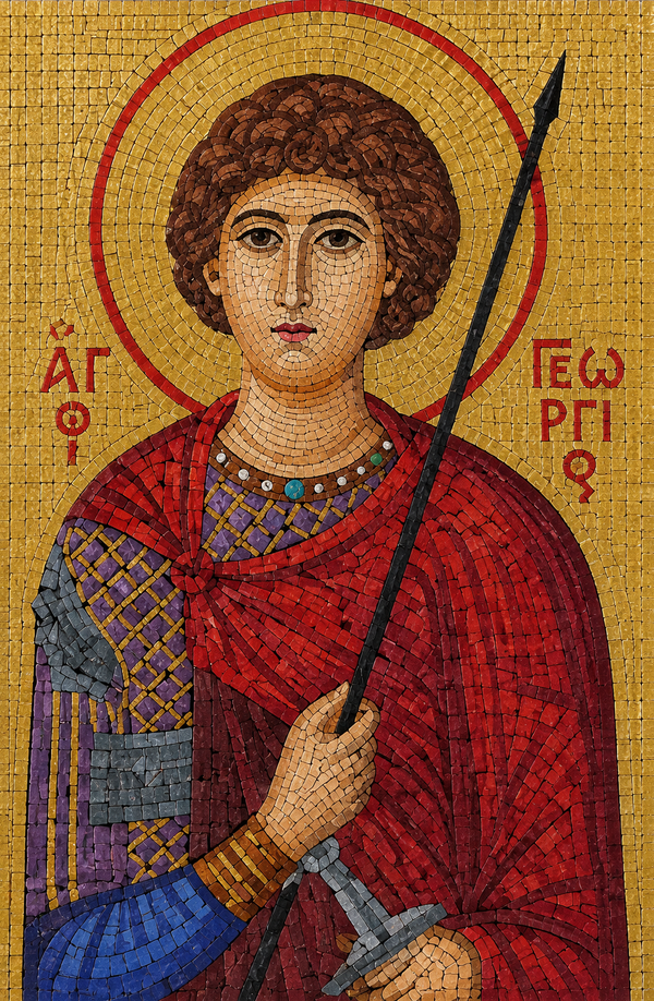 Saint George Icon Mosaic Art
