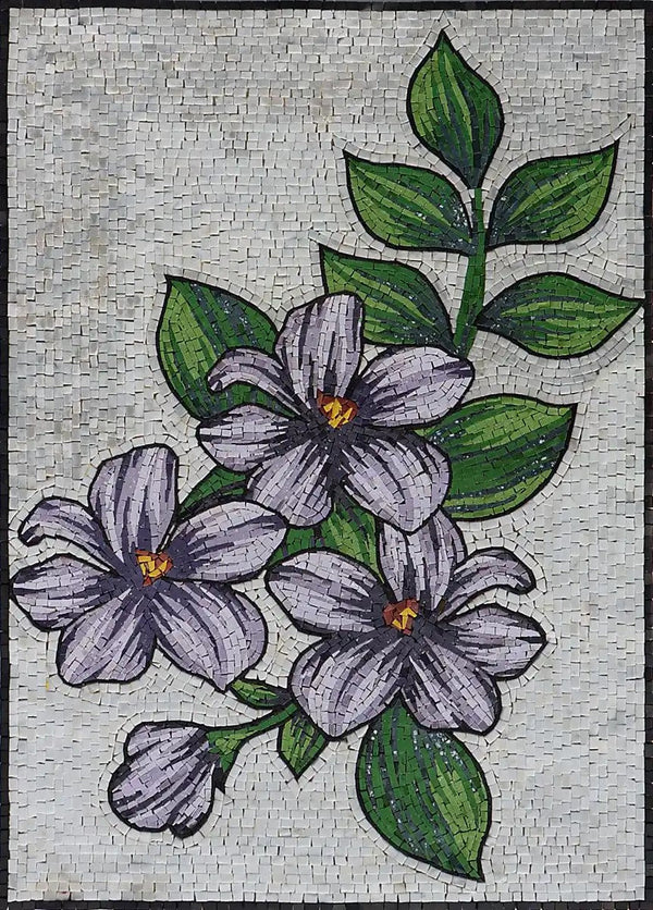 Serenity in Lilies: Tranquil Floral Mosaic Art