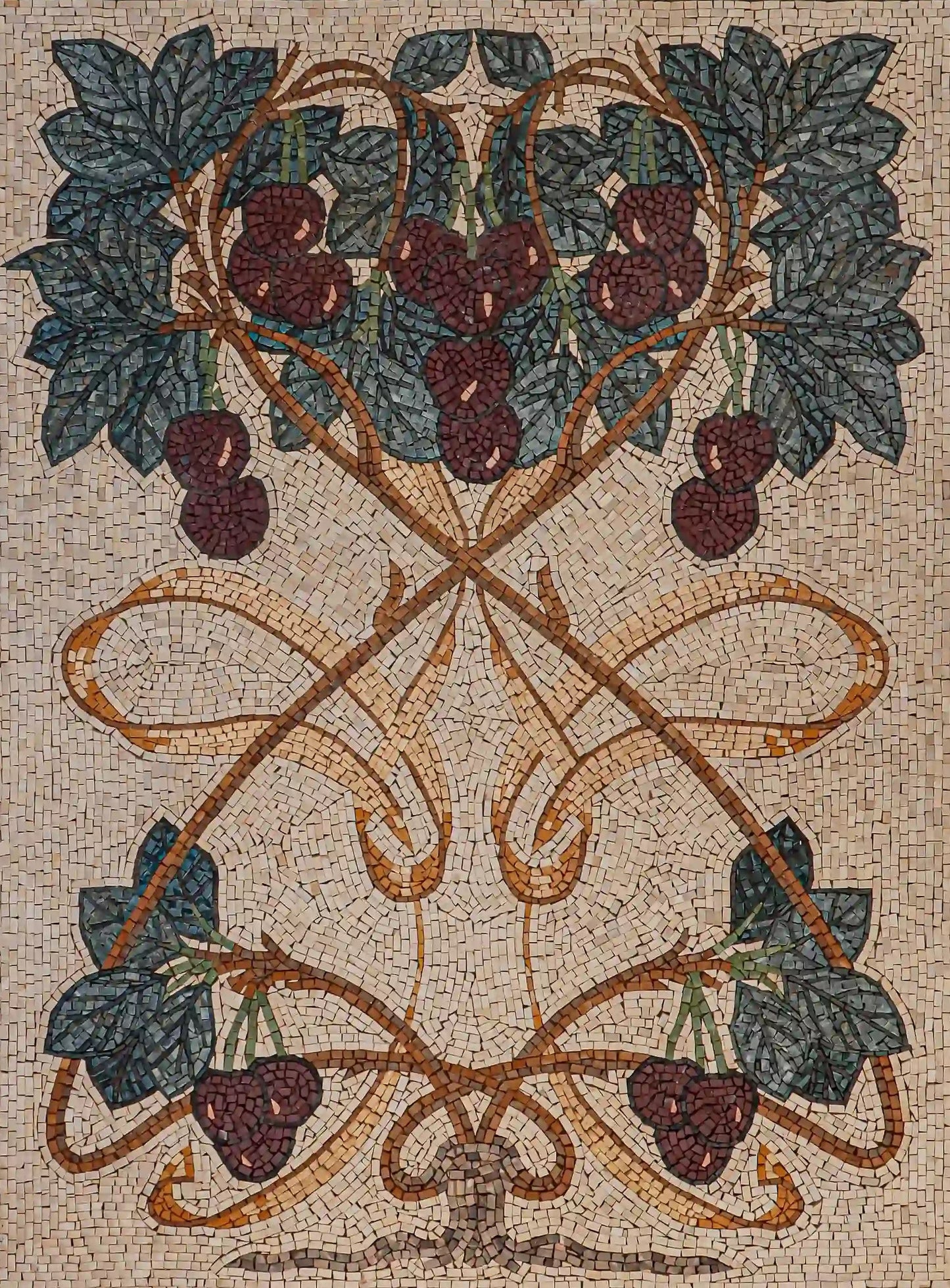 Vintage Grape Vine: Timeless Mosaic Art