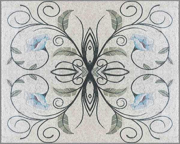 Serene Lotus Mosaic Flower Pattern