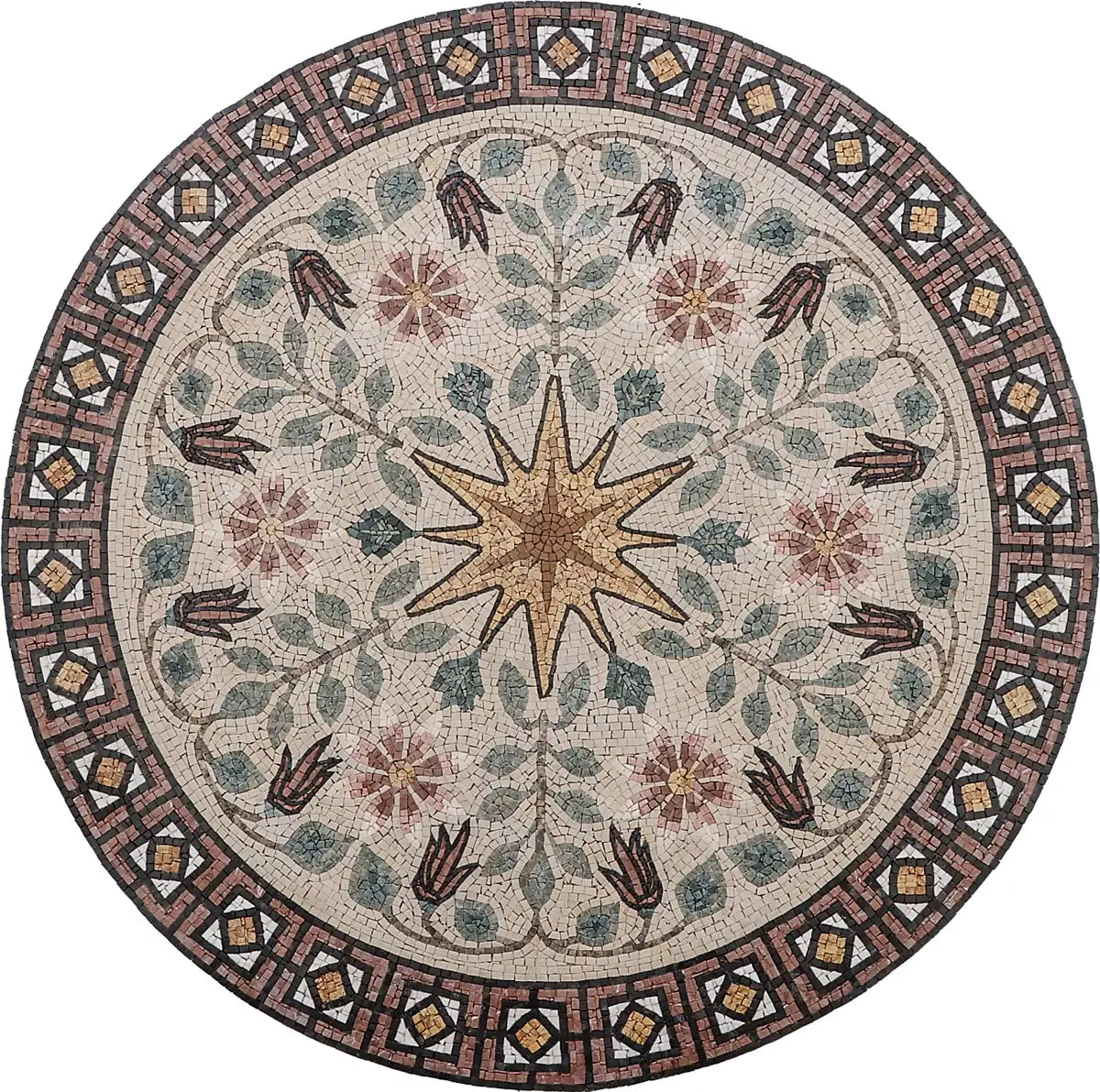 Geometric Form in Art - Medallion Floral Rug Mosaic