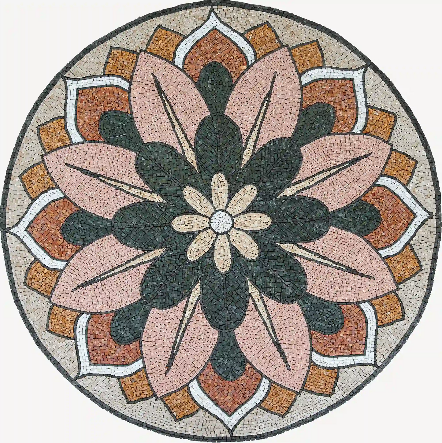 Mosaic Tile With Floral Design