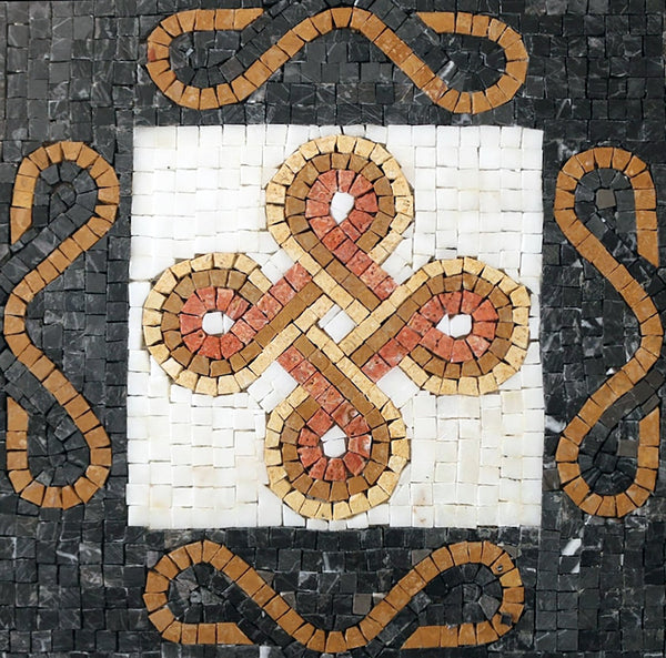 Geometric Mosaic Rug with Organic Shapes: Natural Artistry