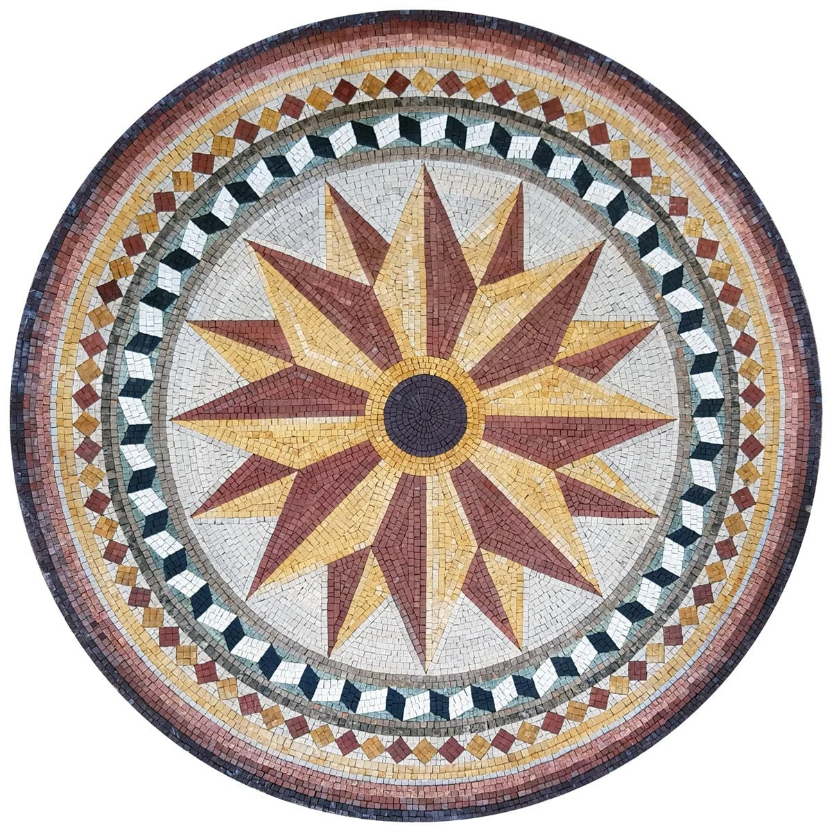 Triangular Geometric Mosaic Rug: Sharp and Striking | Geometric Mosaics | iMosaicArt