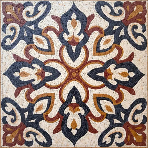 Bespoke Art Deco Fan Motif Premium Tile Art Stone Mosaic Art