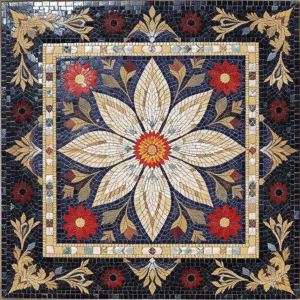 Heritage Roman Labyrinth Design Premium Tile Art Stone Mosaic Art