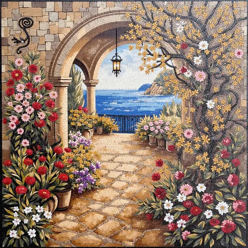 Exclusive Snowy Mountain Vista Premium Tile Art Stone Mosaic Art