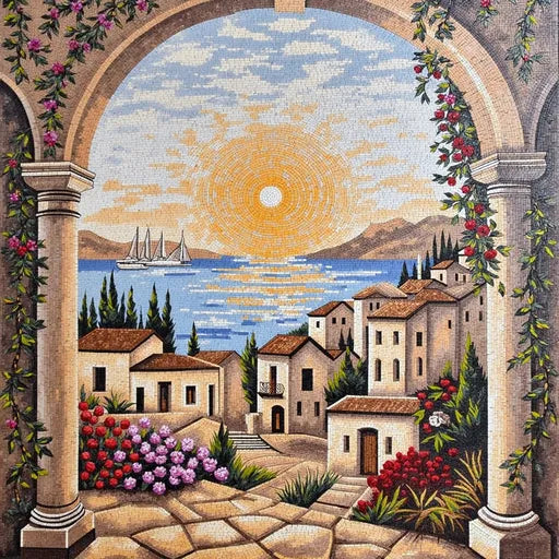 Mastercrafted Venetian Canal View Premium Tile Art Stone Mosaic Art