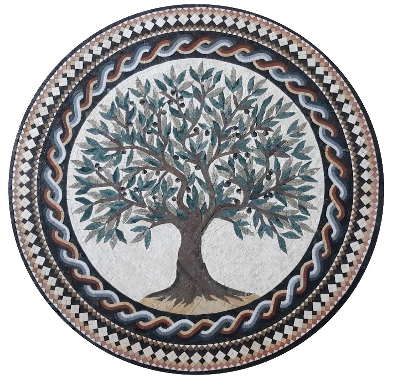 Oak Tree Mosaic Rug: Strength and Majesty in Nature | Tree Mosaics | iMosaicArt
