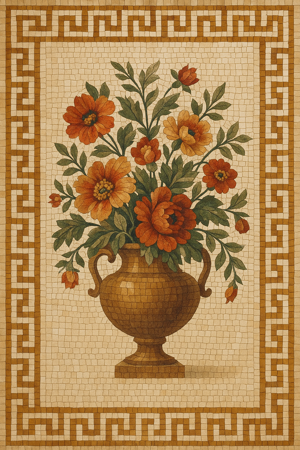 Luxury Flower Mosaic: An Elegant Addition to Any Space