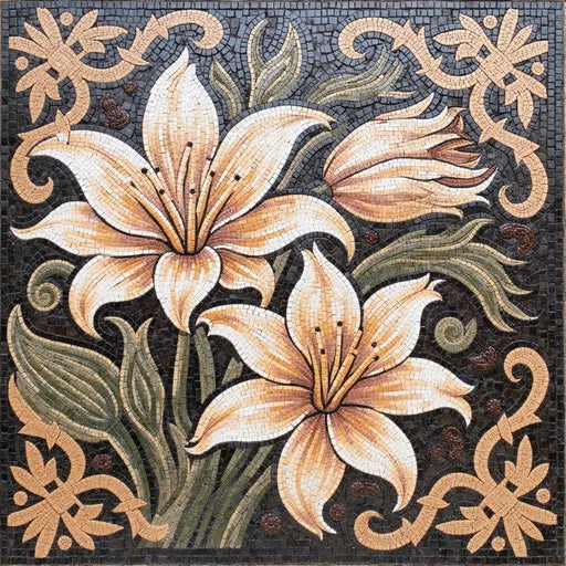 Serene Flower Mosaic: Bringing Tranquility to Your Home | Flower Mosaics | iMosaicArt