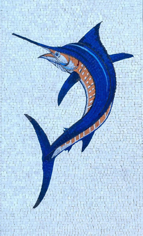 Blue Marlin Mosaic Art