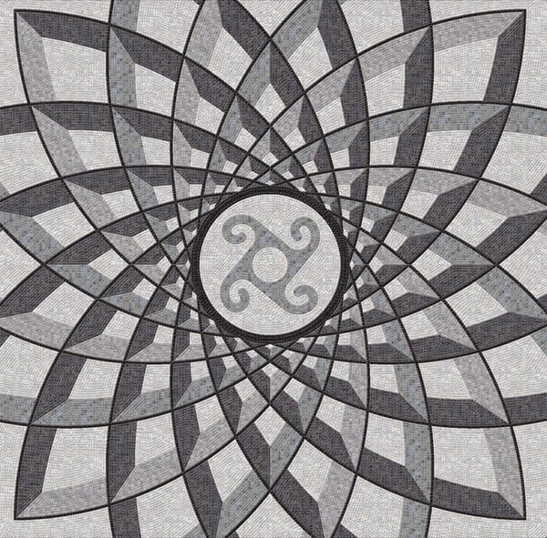 Spiral Kaleidoscope Medallion Marble Mosaic Art