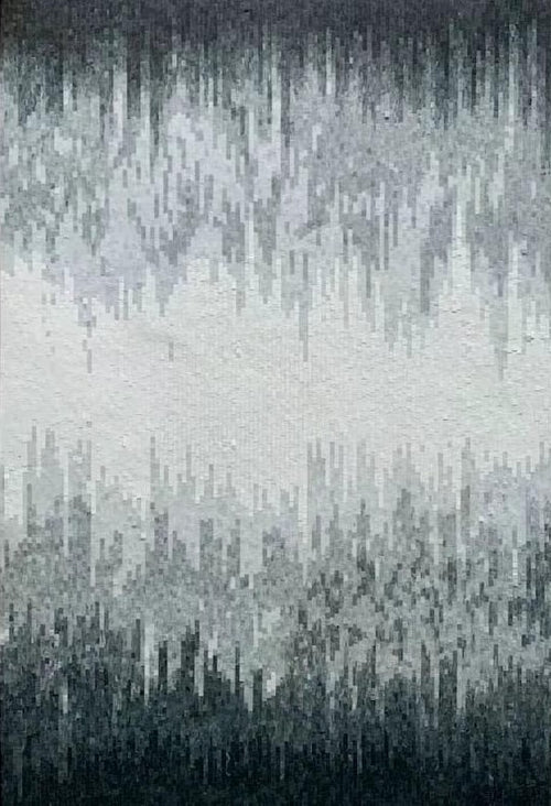 Abstract Gray Cascade Marble Mosaic Art