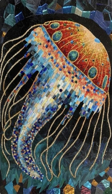 Jewel Jellyfish Glass Mosaic Art