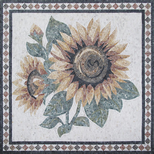 Sunflower Bouquet Stone Mosaic Art