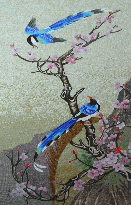 Singing Birds & Jasmine: Bird Mosaic Wall Decor | Bird Mosaics | iMosaicArt