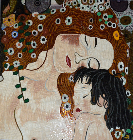 The Three Ages of Woman mosaic By Gustav Klimt | Mosaic Potraits | iMosaicArt