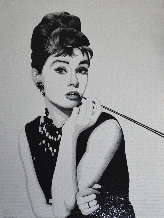 Audrey Hepburn Mosaic Portrait - British Actress | Mosaic Potraits | iMosaicArt