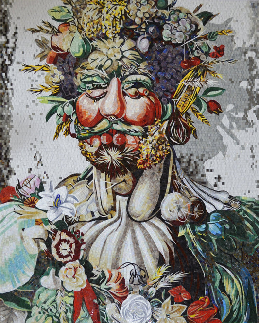 Vertumnus mosaic artwork by Giuseppe Arcimboldo | Mosaic Potraits | iMosaicArt