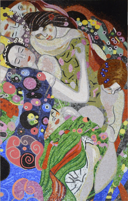 The Maiden Mosaic Art By Gustav Klimt | Mosaic Potraits | iMosaicArt