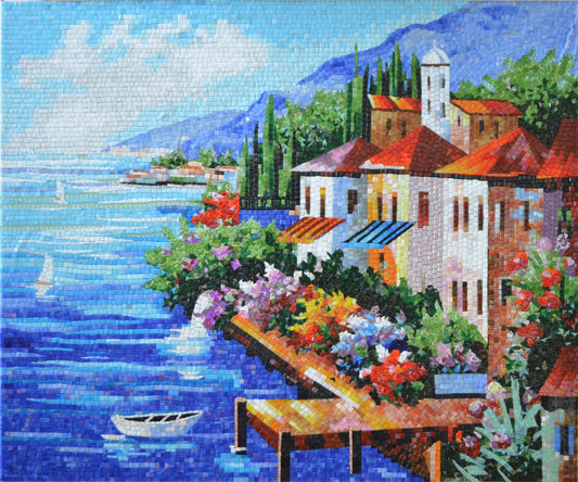 Mediterranean Scenery Mosaic Art | Landscape Mosaics | iMosaicArt