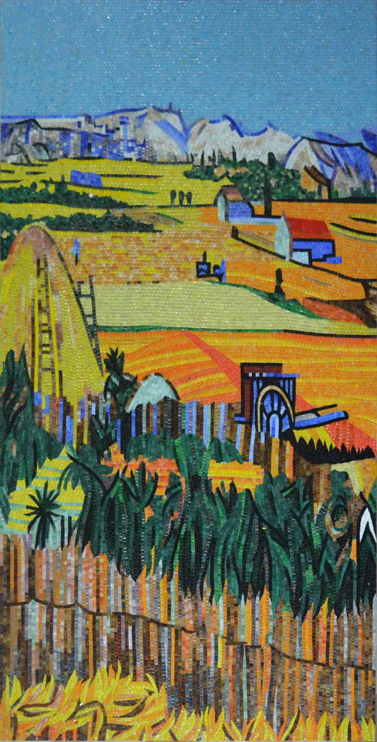 
Vincent Van Gogh Mosaic Reproduction - The Harvest | Landscape Mosaics | iMosaicArt