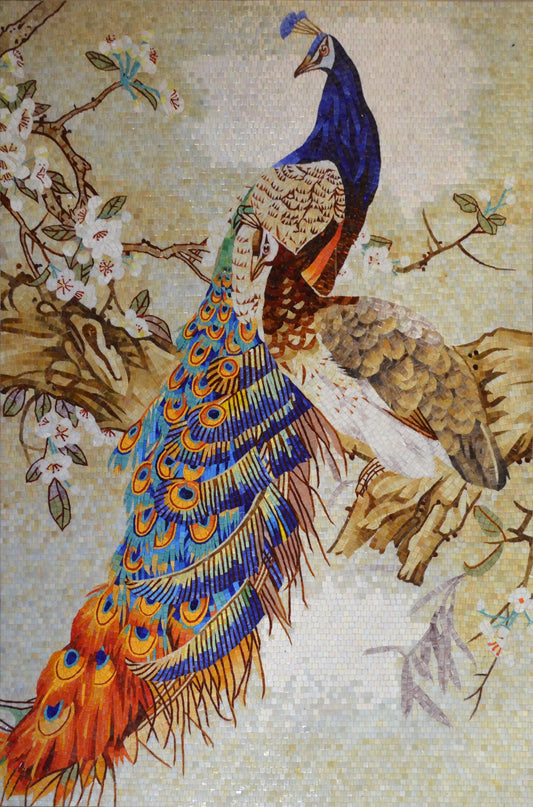 Peacock Glass Mosaic Art: Mosaic Bird Wall Hanging | Bird Mosaics | iMosaicArt