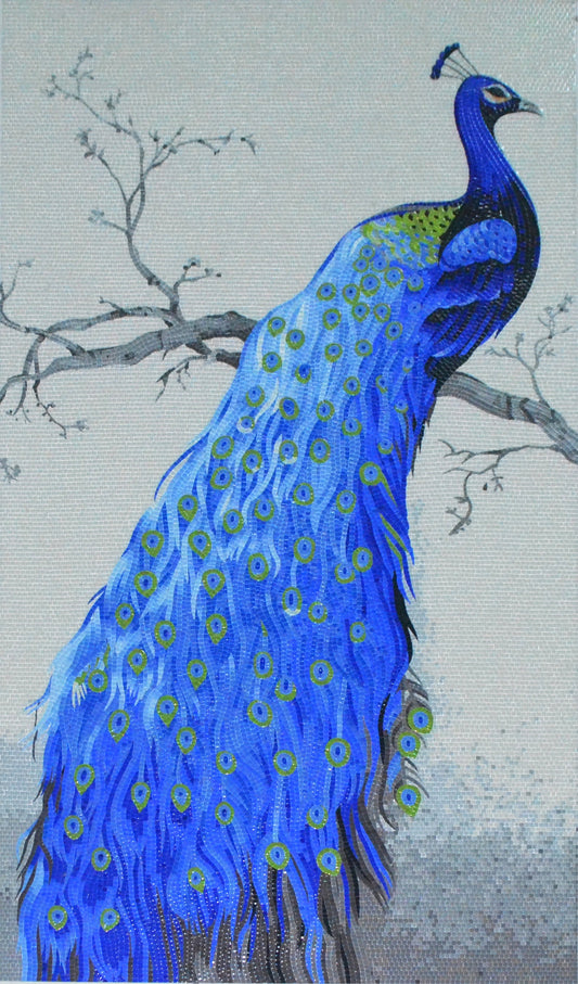 Peacock Glass Mosaic Art: Peacock's Opulent Splendor | Bird Mosaics | iMosaicArt