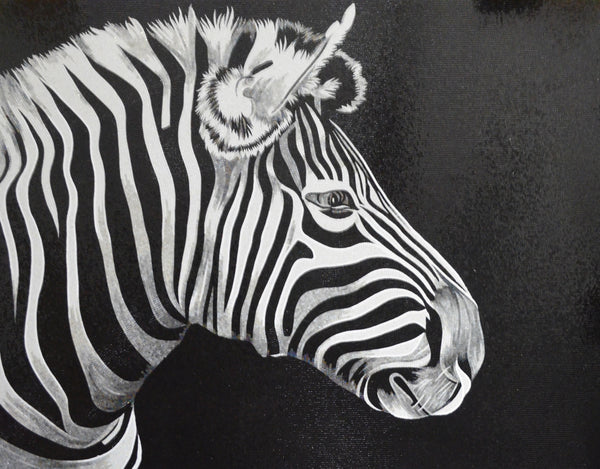 Zebra Mosaic Art - Striped Splendor: Zebra Mosaic Wall Decor