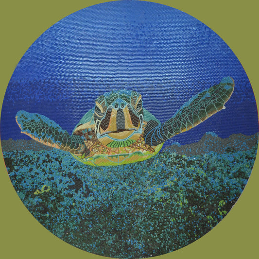 Seahorse Serenade Mosaic: Whimsical Underwater Decor | Nautical Mosaics | iMosaicArt