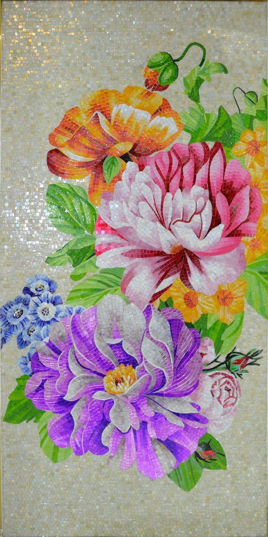 Artistic Glass Mosaic Petals: Timeless Beauty | Flower Mosaics | iMosaicArt
