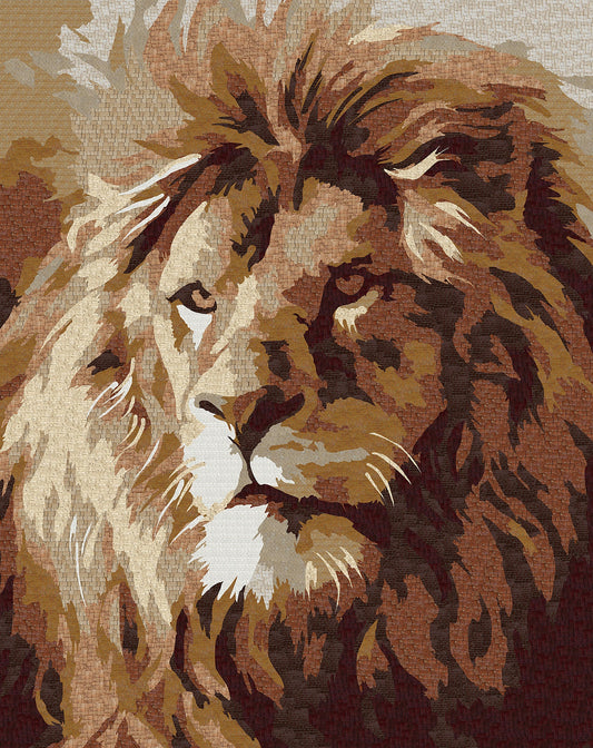 Mosaic Lion Wall Mural - A Majestic Piece of Art | Animals Mosaics | iMosaicArt