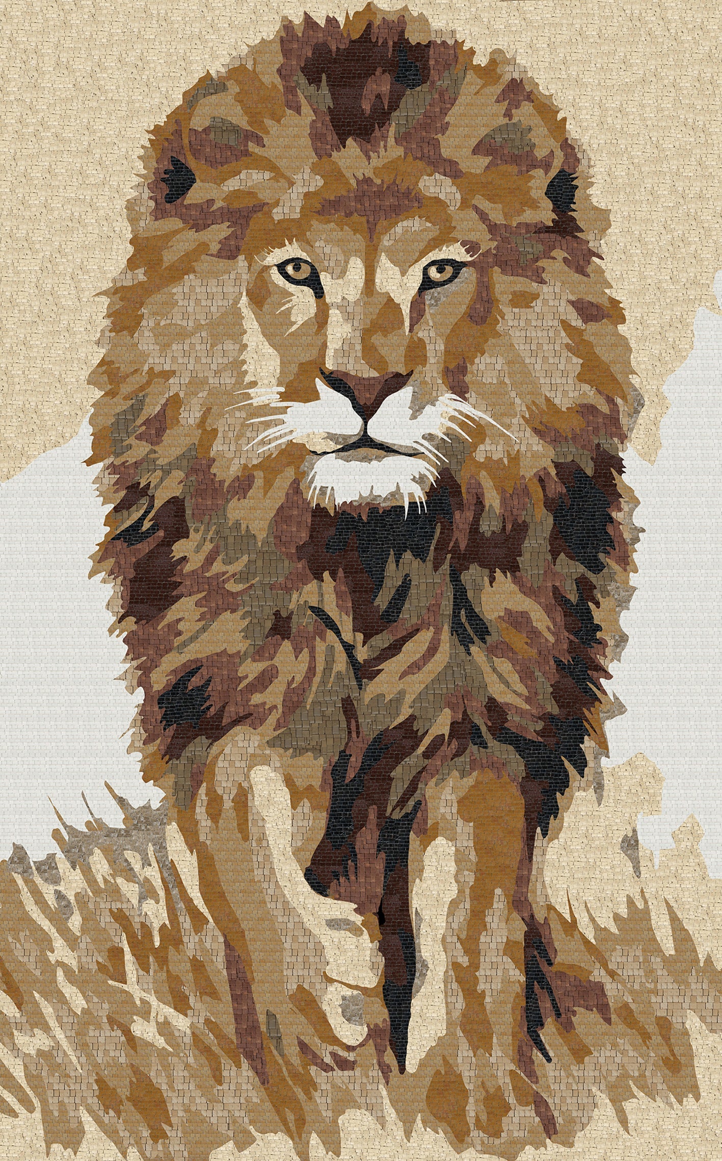 Lion Mosaic Art - Marble Mosaic Tile Art | Animals Mosaics | iMosaicArt