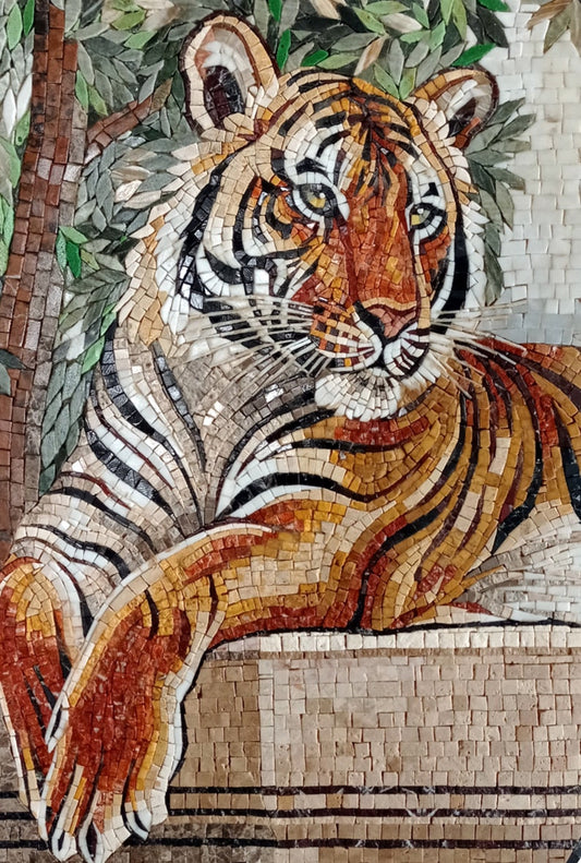 Fierce Tiger Mosaics: Add Raw Power and Exotic Allure to Your Home | Animal Mosaics | iMosaicArt