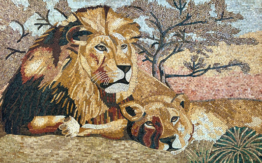 Lion Art: Explore a Collection of Stunning Mosaics Celebrating the King of Beasts | Animal Mosaics | iMosaicArt