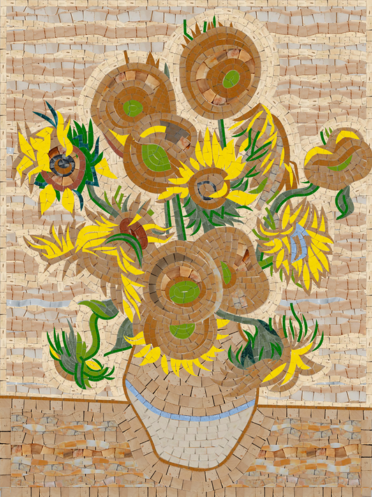 Sunflower Mosaic Art by Van Gogh - Mosaic Floral Art | Flowers Mosaics | iMosaicArt