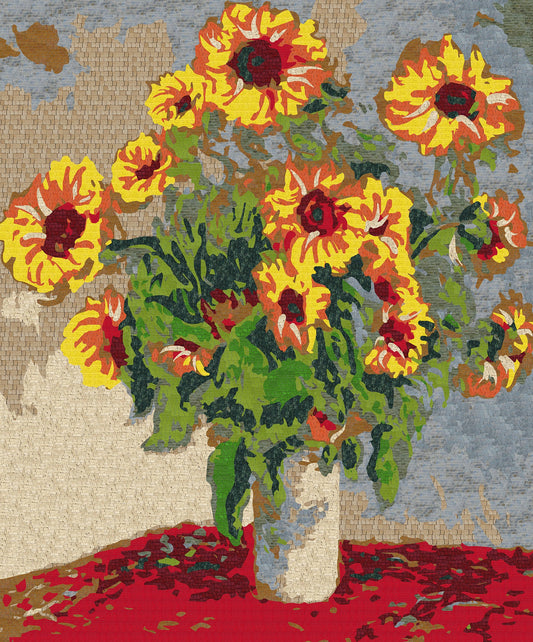 Mosaic Art Reproduction - Claude Monet Sunflowers | Flowers Mosaics | iMosaicArt