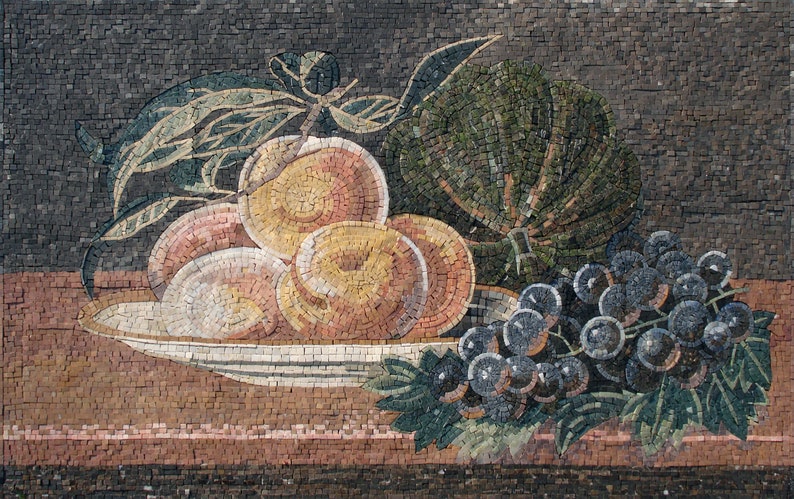 Basket Fruit Mosaic Kitchen Home Decor