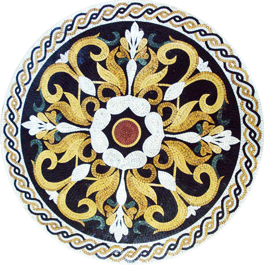 Geometric Floral Mosaic Medallion Pattern | Geometric Mosaics | iMosaicArt