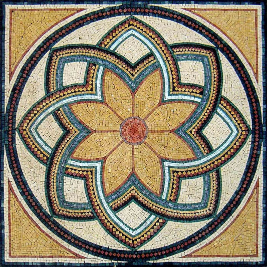 Roman Geometric Mosaic Flower | Geometric Mosaics | iMosaicArt