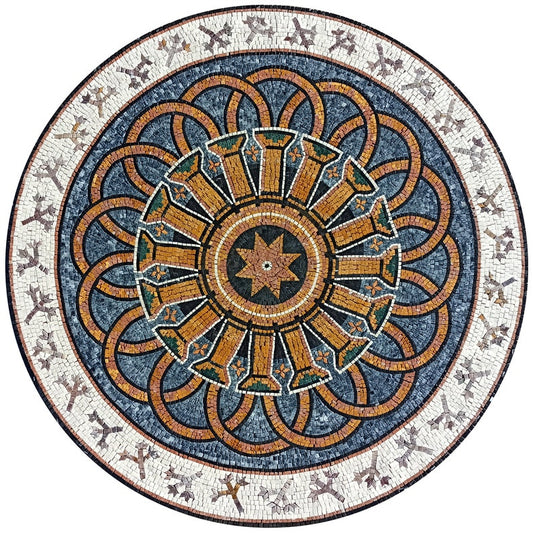 Mosaic Medallion Inlays - Rug Tile Art | Geometric Mosaics | iMosaicArt